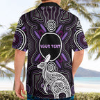 Personalised Aboriginal 50th Birthday Hawaiian Shirt Kangaroo Indigenous Dot Art Australian Culture