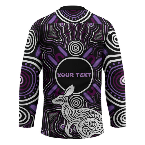 Personalised Aboriginal 50th Birthday Hockey Jersey Kangaroo Indigenous Dot Art Australian Culture