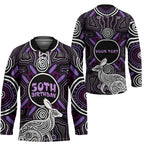 Personalised Aboriginal 50th Birthday Hockey Jersey Kangaroo Indigenous Dot Art Australian Culture