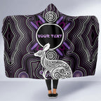 Personalised Aboriginal 50th Birthday Hooded Blanket Kangaroo Indigenous Dot Art Australian Culture