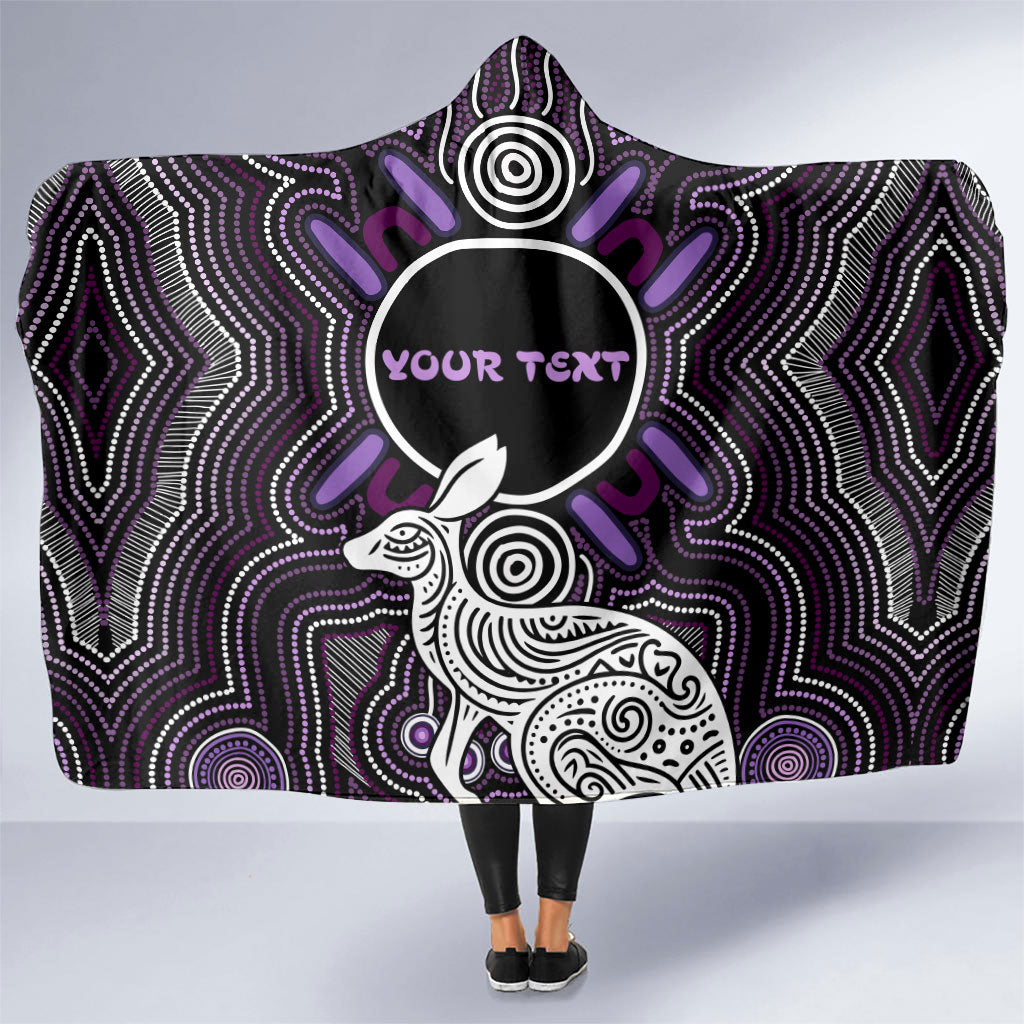Personalised Aboriginal 50th Birthday Hooded Blanket Kangaroo Indigenous Dot Art Australian Culture