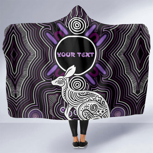 Personalised Aboriginal 50th Birthday Hooded Blanket Kangaroo Indigenous Dot Art Australian Culture