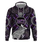 Personalised Aboriginal 50th Birthday Hoodie Kangaroo Indigenous Dot Art Australian Culture