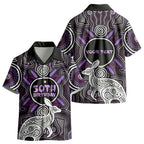Personalised Aboriginal 50th Birthday Kid Hawaiian Shirt Kangaroo Indigenous Dot Art Australian Culture