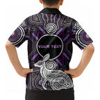 Personalised Aboriginal 50th Birthday Kid Hawaiian Shirt Kangaroo Indigenous Dot Art Australian Culture