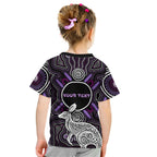 Personalised Aboriginal 50th Birthday Kid T Shirt Kangaroo Indigenous Dot Art Australian Culture