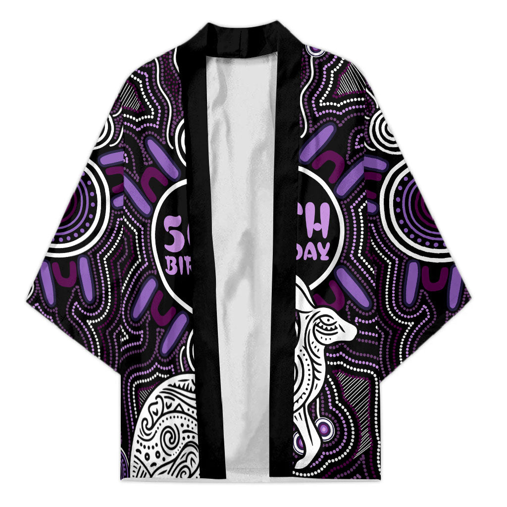 Personalised Aboriginal 50th Birthday Kimono Kangaroo Indigenous Dot Art Australian Culture