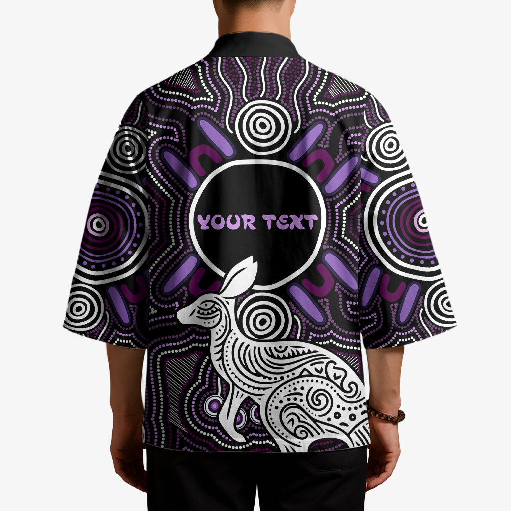 Personalised Aboriginal 50th Birthday Kimono Kangaroo Indigenous Dot Art Australian Culture
