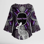 Personalised Aboriginal 50th Birthday Kimono Sleeve Blouse Kangaroo Indigenous Dot Art Australian Culture