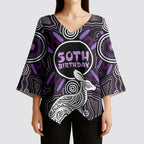 Personalised Aboriginal 50th Birthday Kimono Sleeve Blouse Kangaroo Indigenous Dot Art Australian Culture