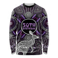 Personalised Aboriginal 50th Birthday Long Sleeve Shirt Kangaroo Indigenous Dot Art Australian Culture