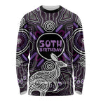 Personalised Aboriginal 50th Birthday Long Sleeve Shirt Kangaroo Indigenous Dot Art Australian Culture