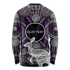 Personalised Aboriginal 50th Birthday Long Sleeve Shirt Kangaroo Indigenous Dot Art Australian Culture