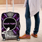 Personalised Aboriginal 50th Birthday Luggage Cover Kangaroo Indigenous Dot Art Australian Culture