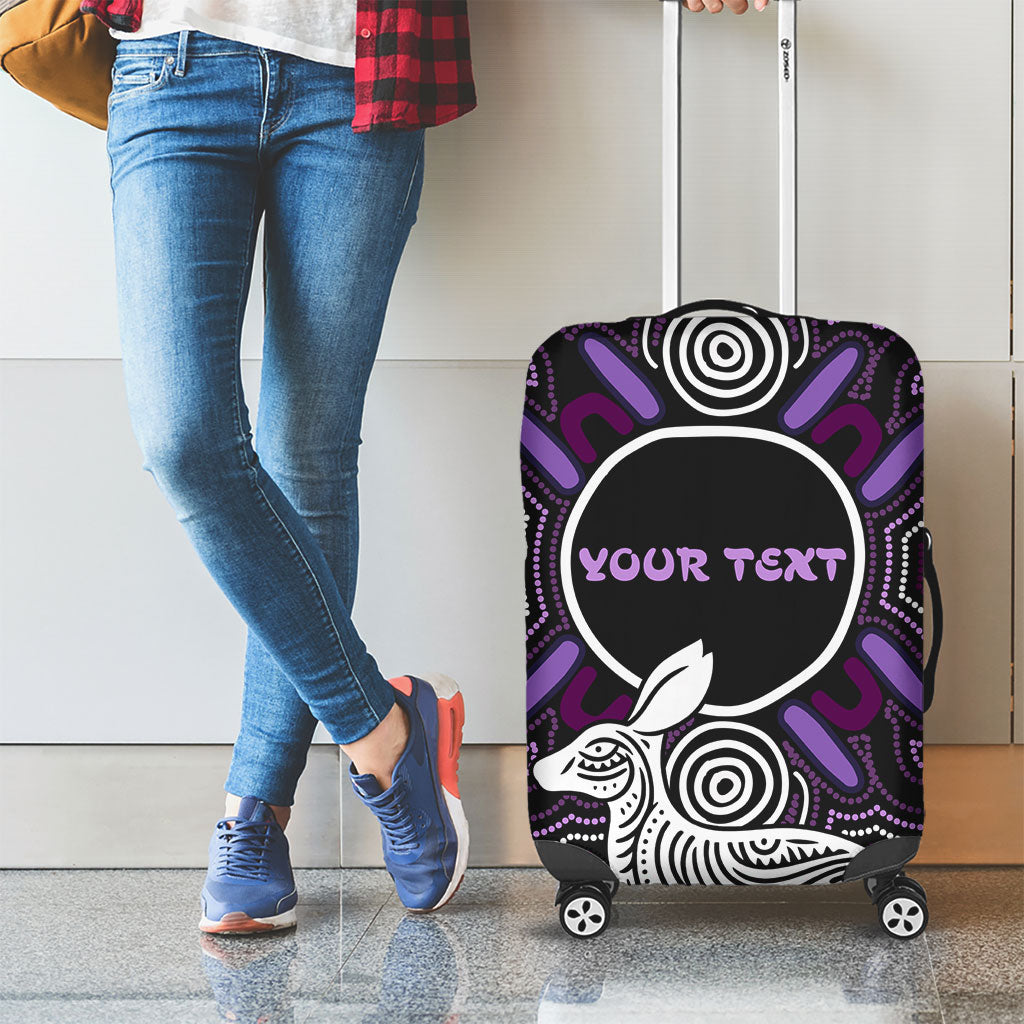 Personalised Aboriginal 50th Birthday Luggage Cover Kangaroo Indigenous Dot Art Australian Culture