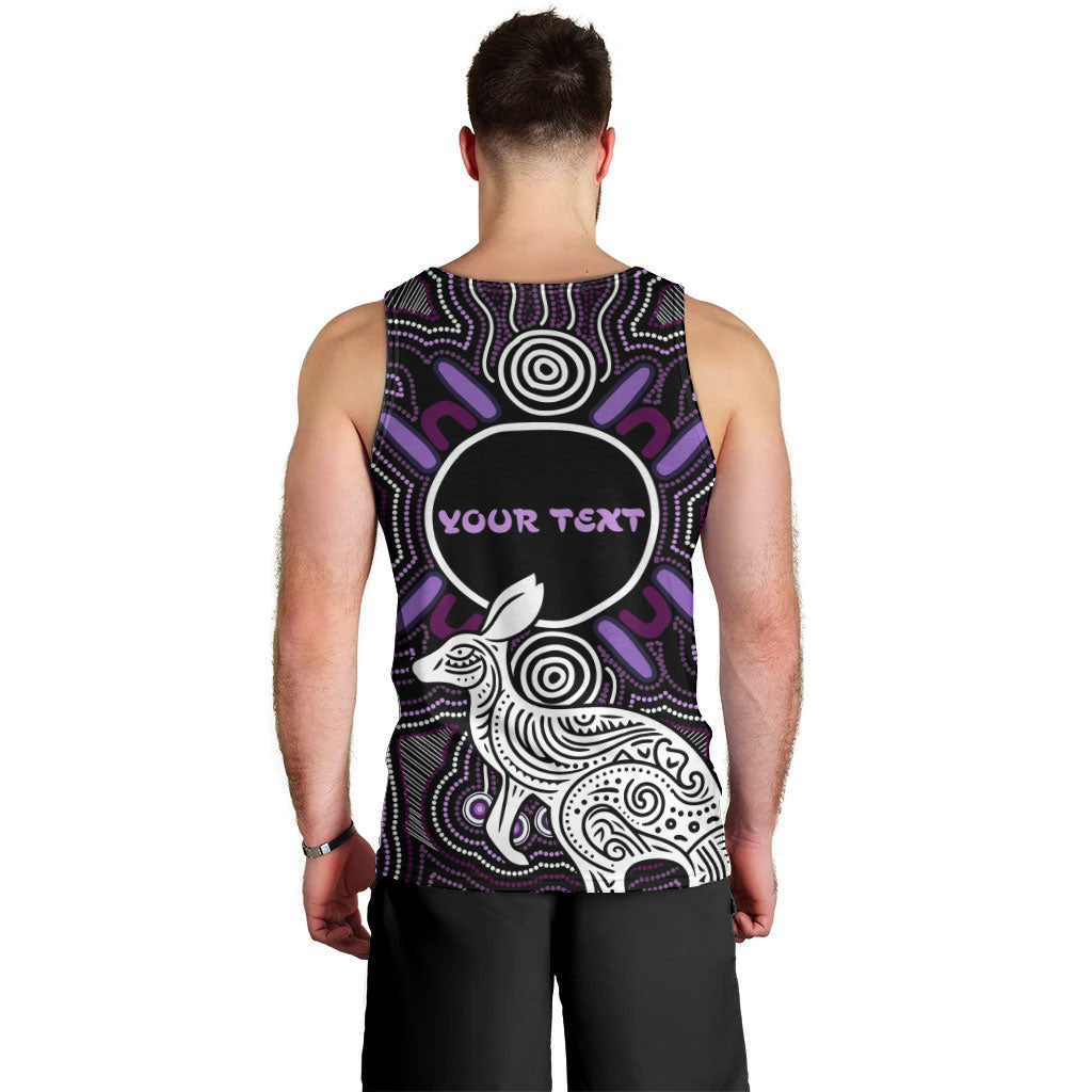 Personalised Aboriginal 50th Birthday Men Tank Top Kangaroo Indigenous Dot Art Australian Culture
