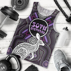 Personalised Aboriginal 50th Birthday Men Tank Top Kangaroo Indigenous Dot Art Australian Culture
