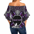 Personalised Aboriginal 50th Birthday Off Shoulder Wrap Waist Top Kangaroo Indigenous Dot Art Australian Culture