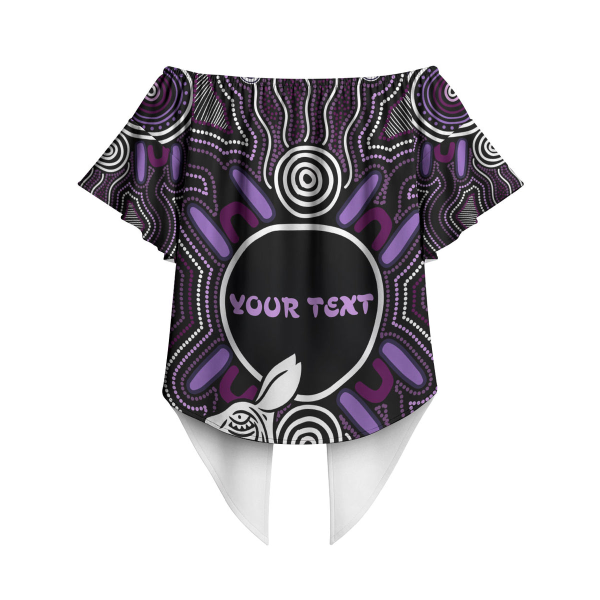Personalised Aboriginal 50th Birthday Off Shoulder Wrap Waist Top Kangaroo Indigenous Dot Art Australian Culture