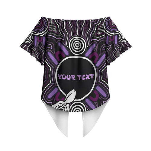 Personalised Aboriginal 50th Birthday Off Shoulder Wrap Waist Top Kangaroo Indigenous Dot Art Australian Culture