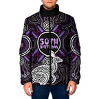 Personalised Aboriginal 50th Birthday Padded Jacket Kangaroo Indigenous Dot Art Australian Culture