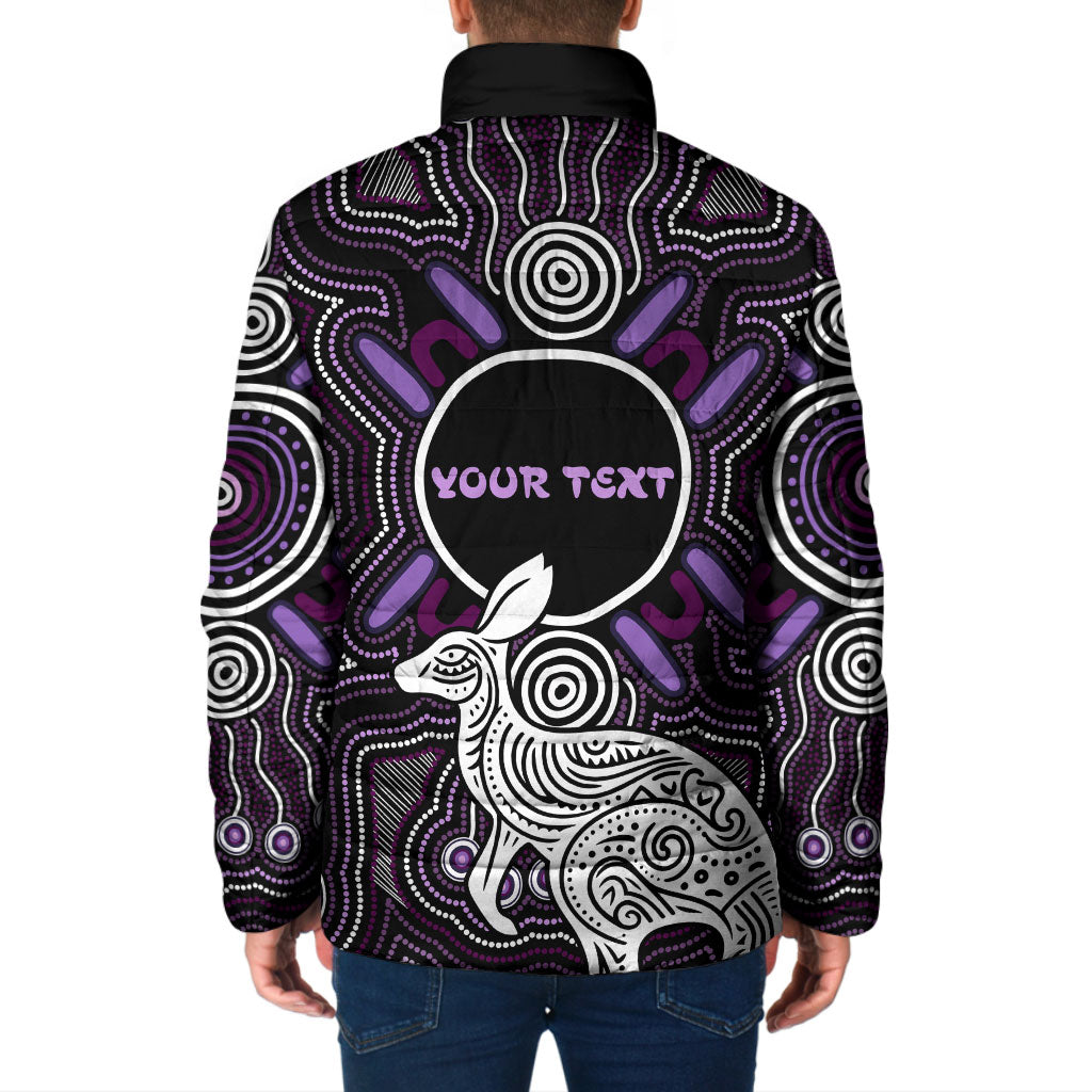 Personalised Aboriginal 50th Birthday Padded Jacket Kangaroo Indigenous Dot Art Australian Culture