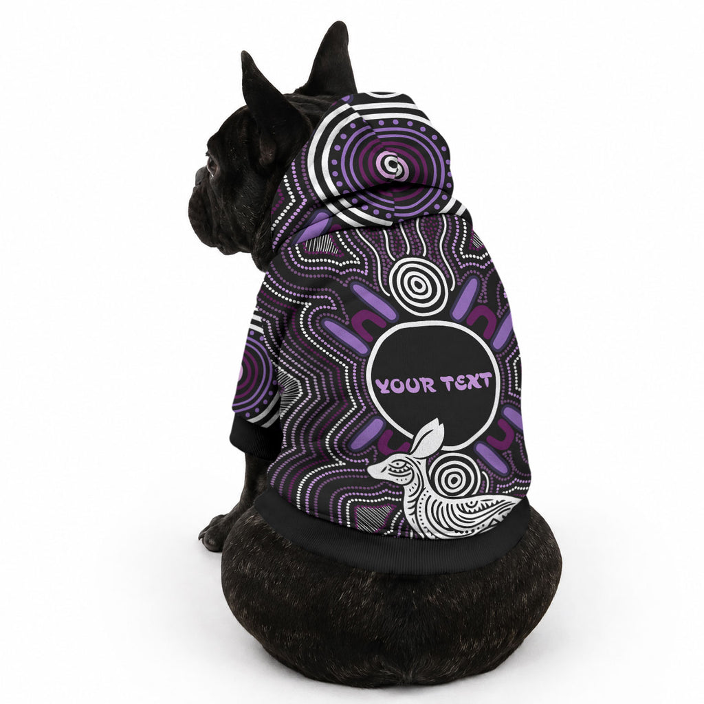 Personalised Aboriginal 50th Birthday Pet Hoodie Kangaroo Indigenous Dot Art Australian Culture