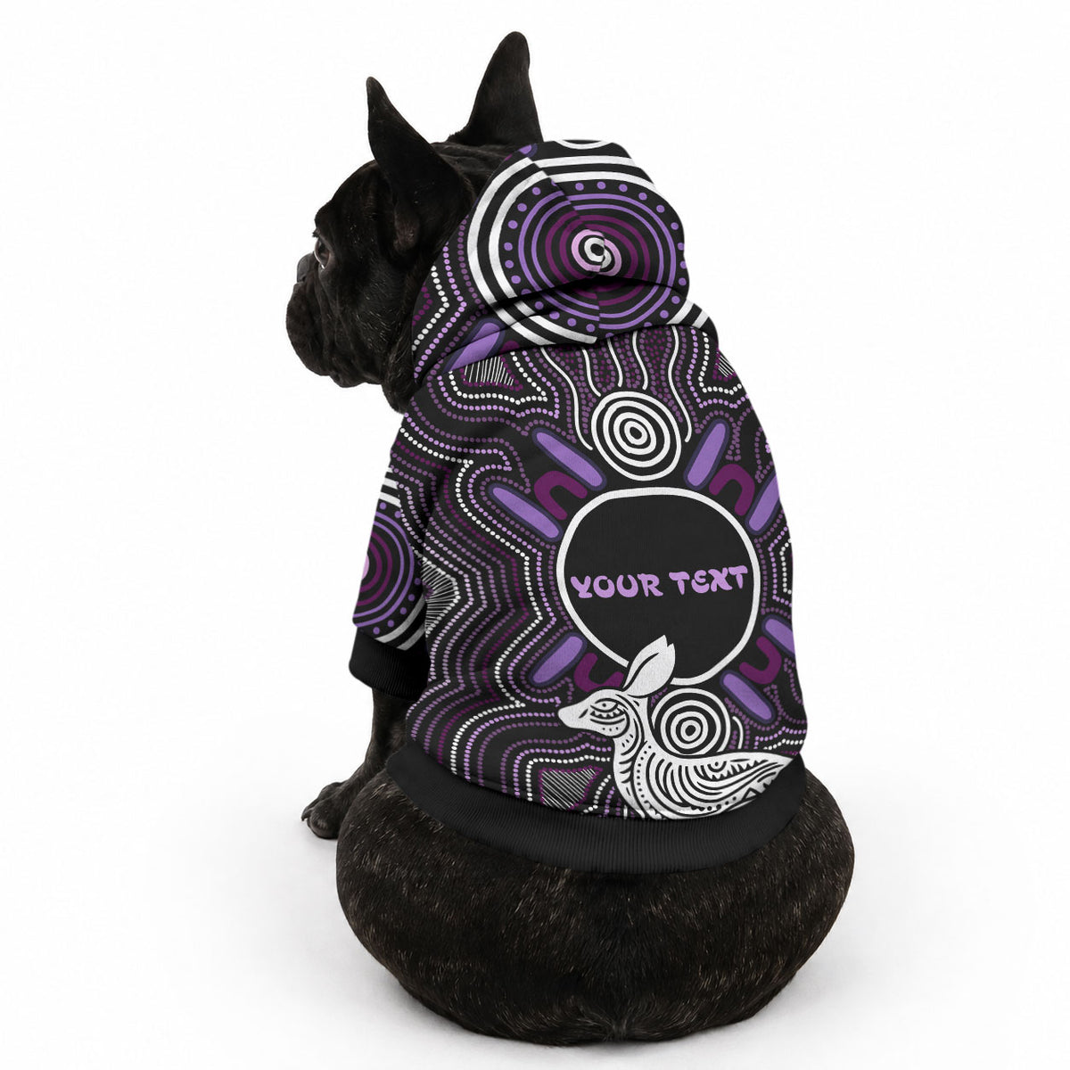 Personalised Aboriginal 50th Birthday Pet Hoodie Kangaroo Indigenous Dot Art Australian Culture