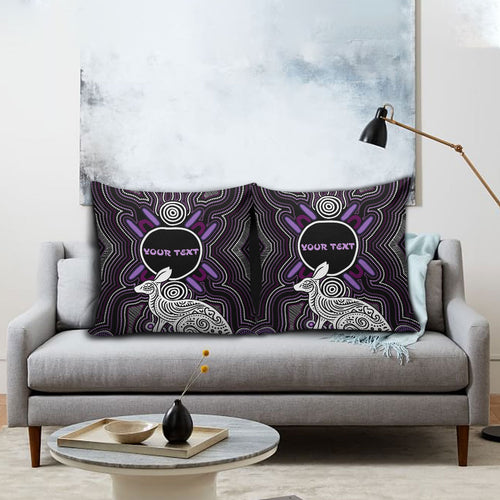 Personalised Aboriginal 50th Birthday Pillow Cover Kangaroo Indigenous Dot Art Australian Culture