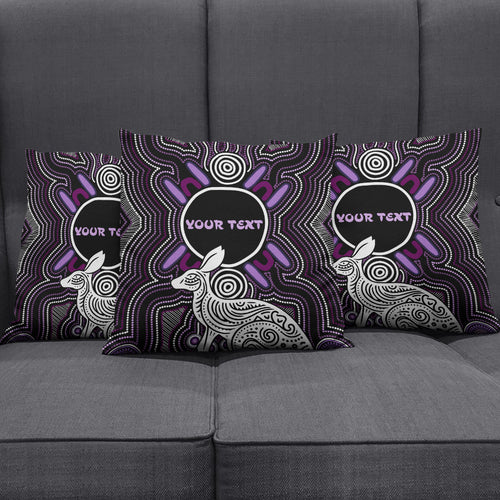 Personalised Aboriginal 50th Birthday Pillow Cover Kangaroo Indigenous Dot Art Australian Culture