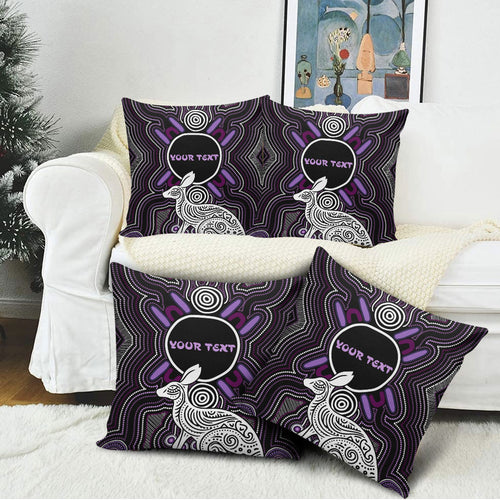 Personalised Aboriginal 50th Birthday Pillow Cover Kangaroo Indigenous Dot Art Australian Culture