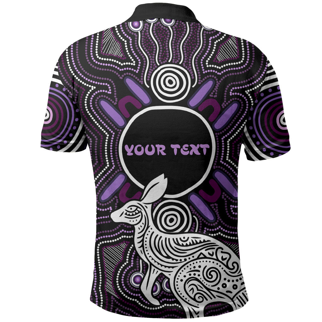 Personalised Aboriginal 50th Birthday Polo Shirt Kangaroo Indigenous Dot Art Australian Culture