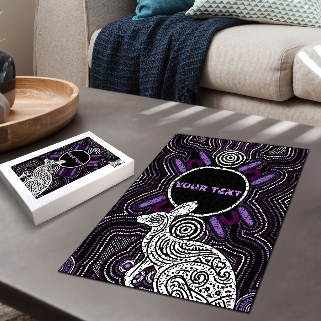 Personalised Aboriginal 50th Birthday Puzzle Kangaroo Indigenous Dot Art Australian Culture