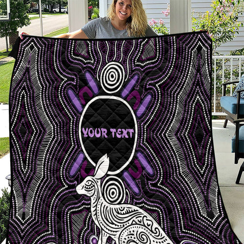 Personalised Aboriginal 50th Birthday Quilt Kangaroo Indigenous Dot Art Australian Culture