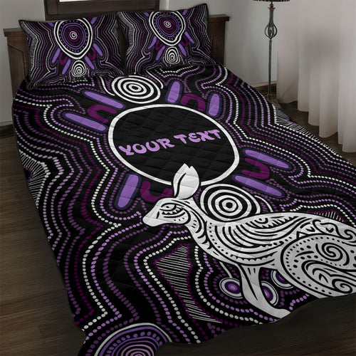 Personalised Aboriginal 50th Birthday Quilt Bed Set Kangaroo Indigenous Dot Art Australian Culture