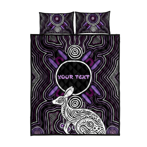 Personalised Aboriginal 50th Birthday Quilt Bed Set Kangaroo Indigenous Dot Art Australian Culture