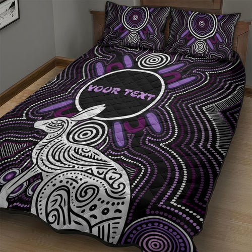 Personalised Aboriginal 50th Birthday Quilt Bed Set Kangaroo Indigenous Dot Art Australian Culture