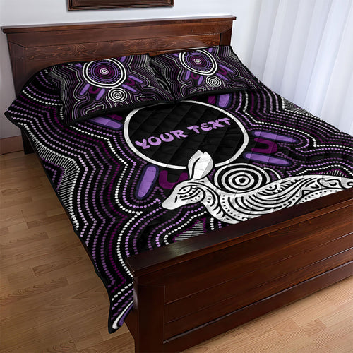 Personalised Aboriginal 50th Birthday Quilt Bed Set Kangaroo Indigenous Dot Art Australian Culture
