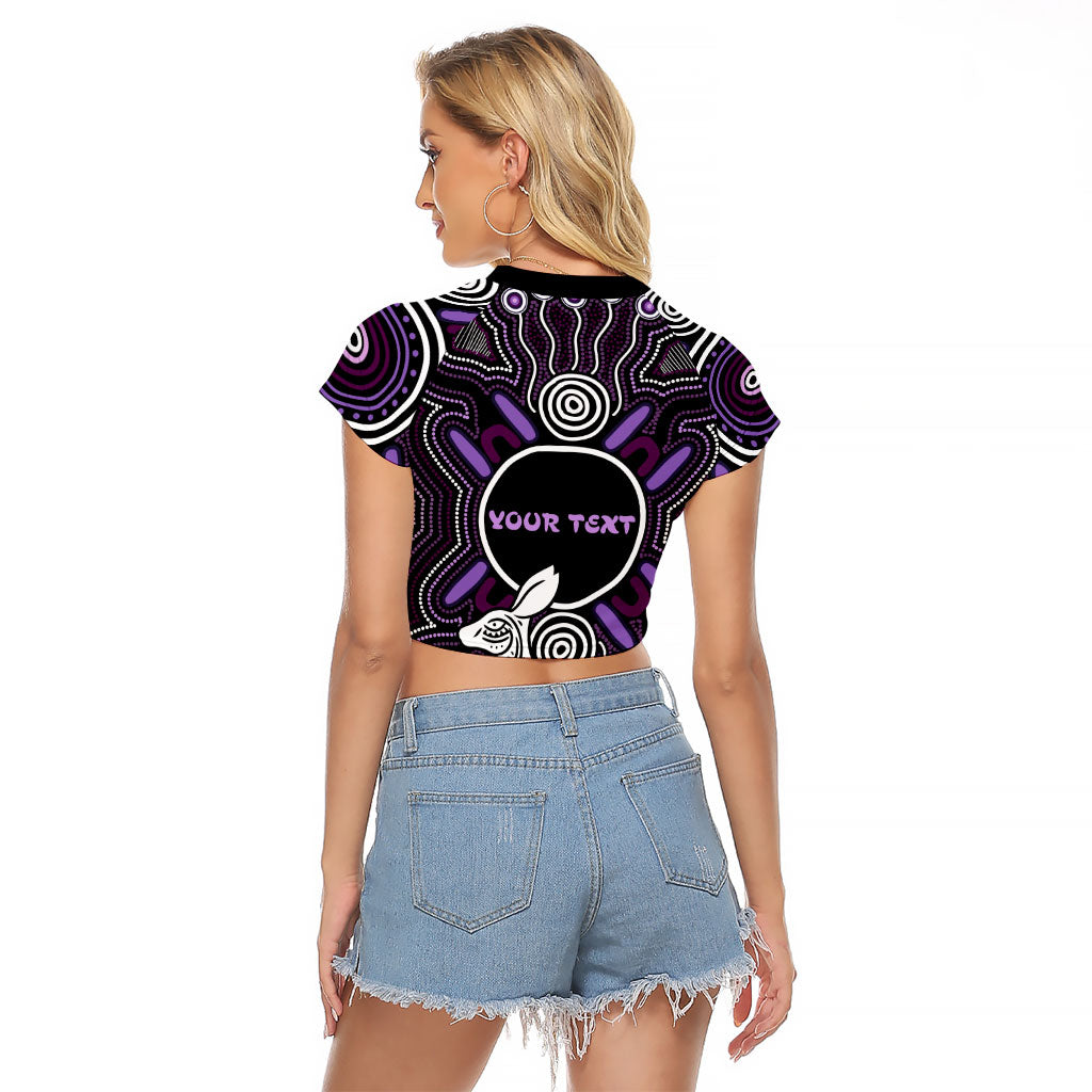 Personalised Aboriginal 50th Birthday Raglan Cropped T Shirt Kangaroo Indigenous Dot Art Australian Culture