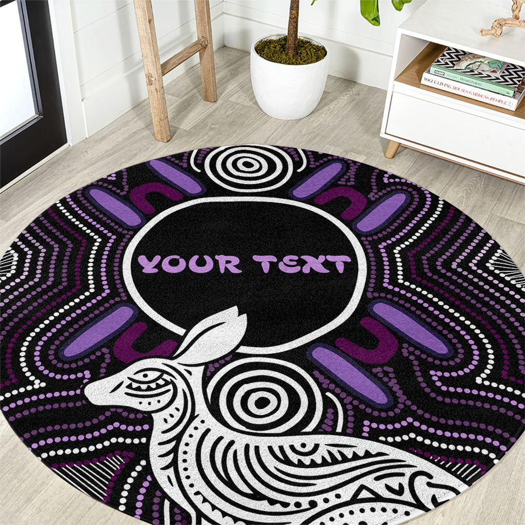 Personalised Aboriginal 50th Birthday Round Carpet Kangaroo Indigenous Dot Art Australian Culture