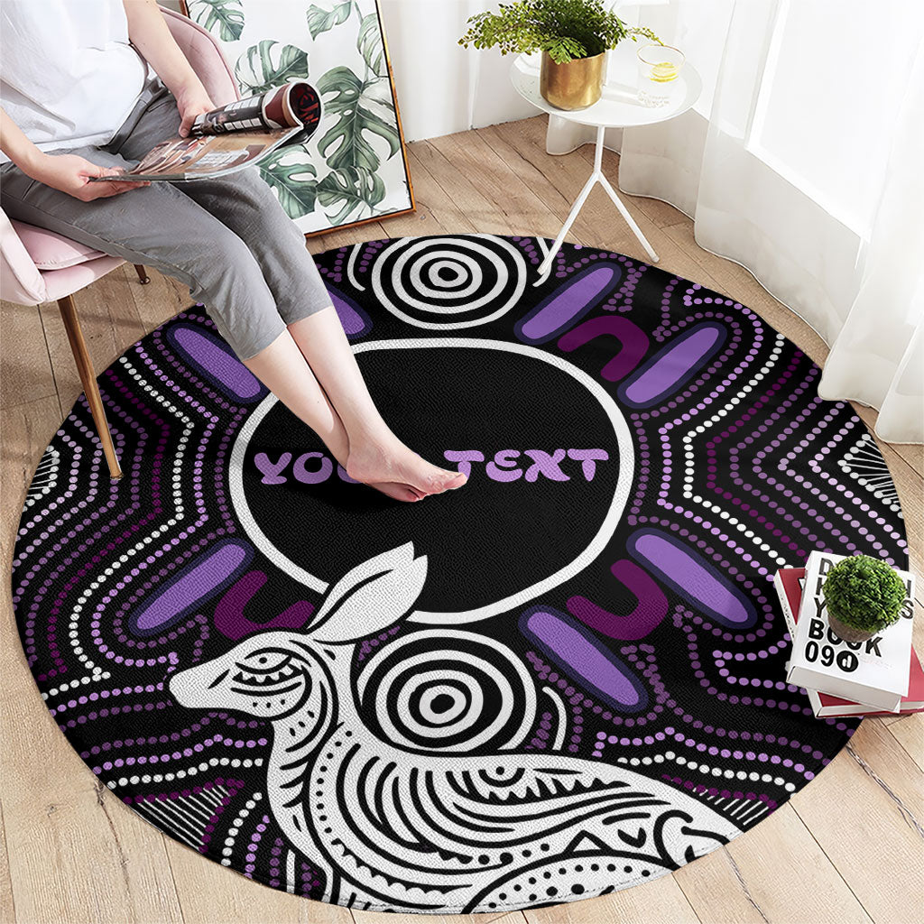 Personalised Aboriginal 50th Birthday Round Carpet Kangaroo Indigenous Dot Art Australian Culture
