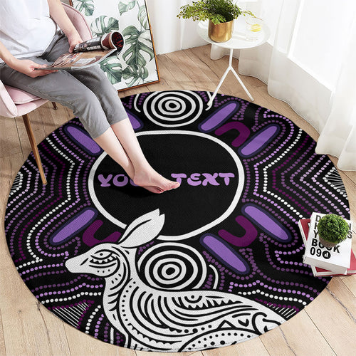 Personalised Aboriginal 50th Birthday Round Carpet Kangaroo Indigenous Dot Art Australian Culture