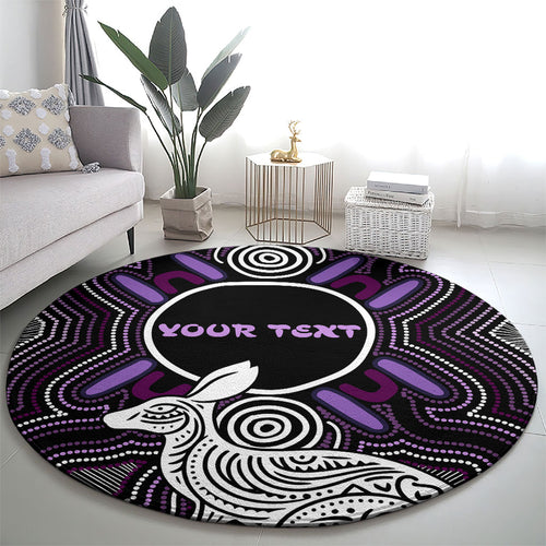 Personalised Aboriginal 50th Birthday Round Carpet Kangaroo Indigenous Dot Art Australian Culture