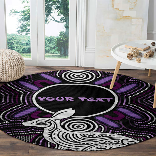 Personalised Aboriginal 50th Birthday Round Carpet Kangaroo Indigenous Dot Art Australian Culture