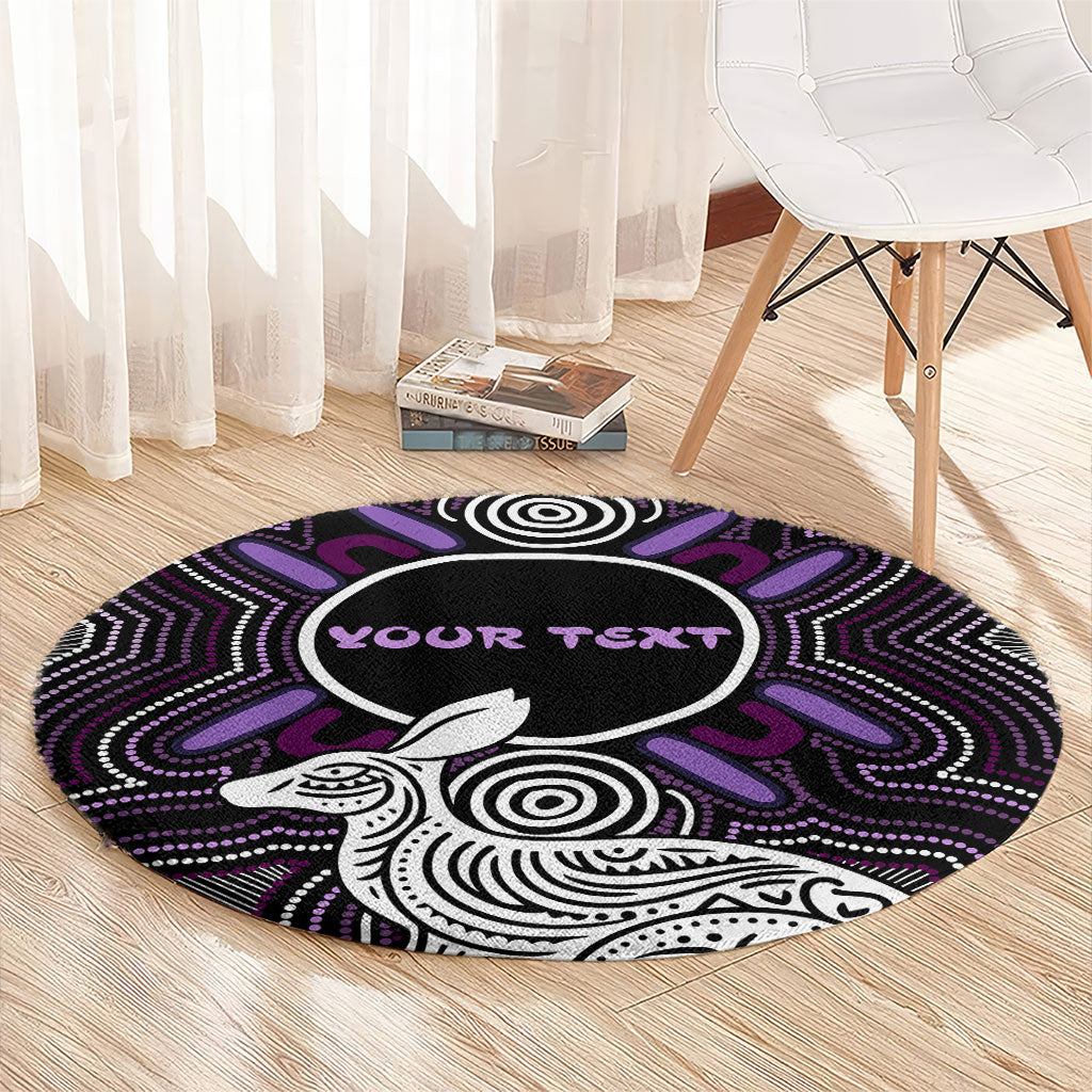 Personalised Aboriginal 50th Birthday Round Carpet Kangaroo Indigenous Dot Art Australian Culture