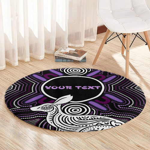Personalised Aboriginal 50th Birthday Round Carpet Kangaroo Indigenous Dot Art Australian Culture