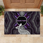 Personalised Aboriginal 50th Birthday Rubber Doormat Kangaroo Indigenous Dot Art Australian Culture