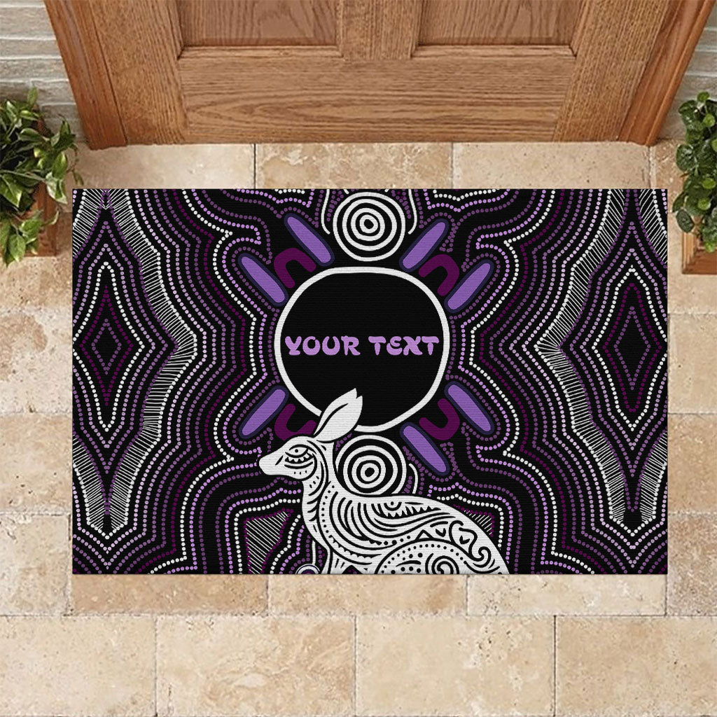 Personalised Aboriginal 50th Birthday Rubber Doormat Kangaroo Indigenous Dot Art Australian Culture