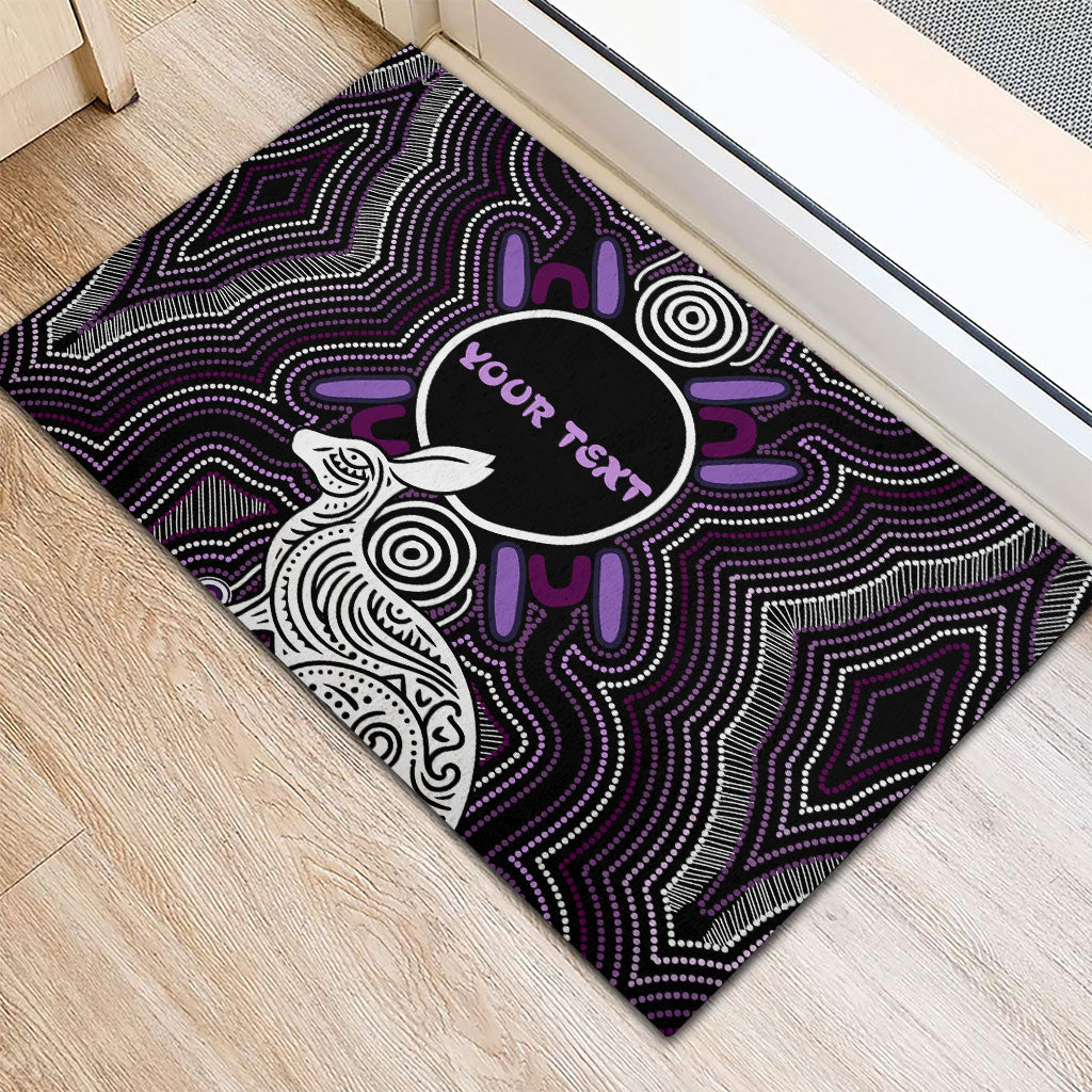 Personalised Aboriginal 50th Birthday Rubber Doormat Kangaroo Indigenous Dot Art Australian Culture