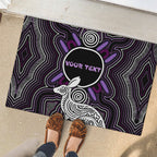 Personalised Aboriginal 50th Birthday Rubber Doormat Kangaroo Indigenous Dot Art Australian Culture